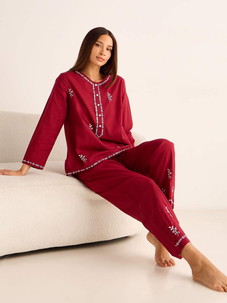 Cotton Pyjama Set with Top and Pants