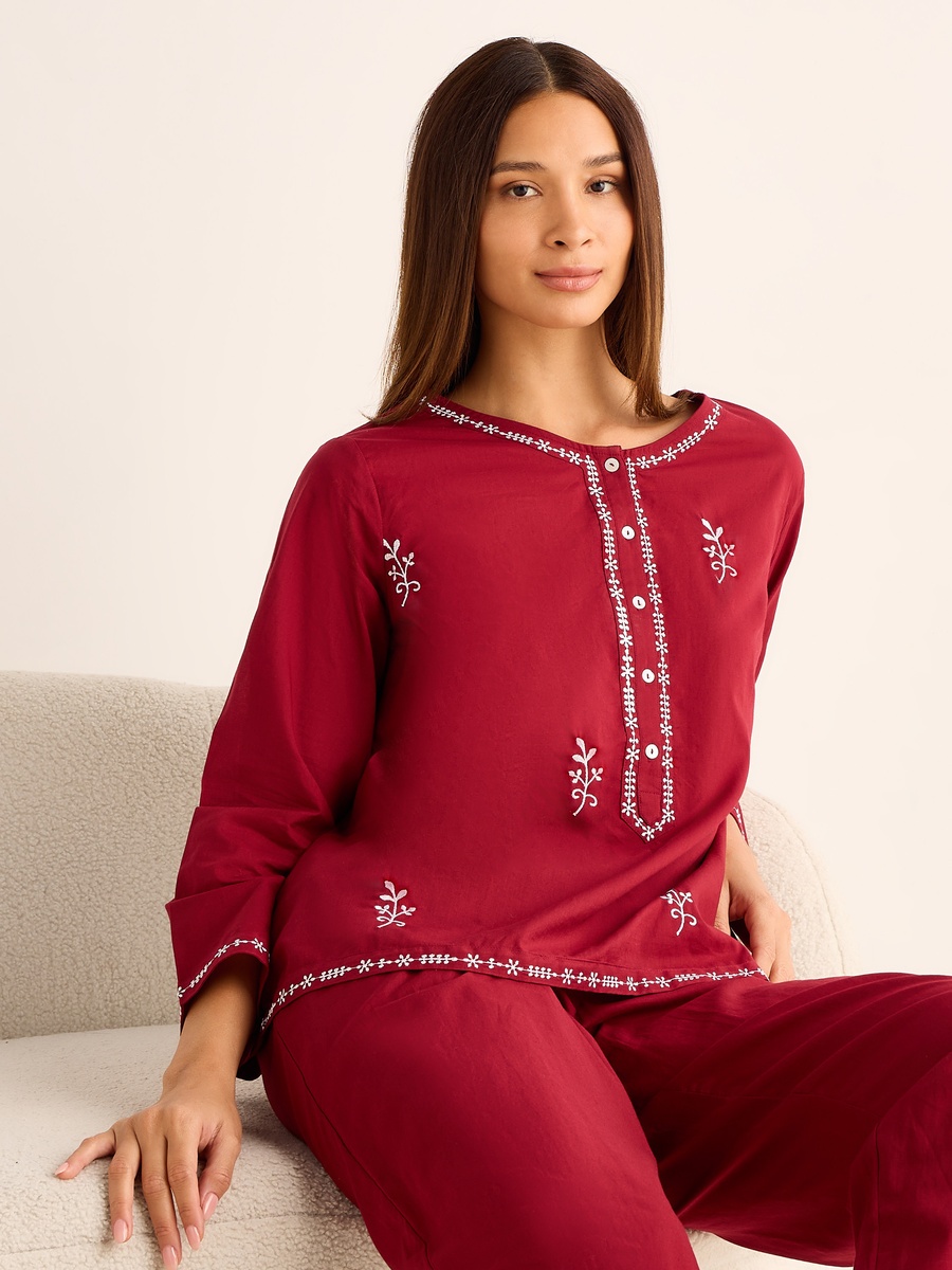 Cotton Pyjama Set with Top and Pants