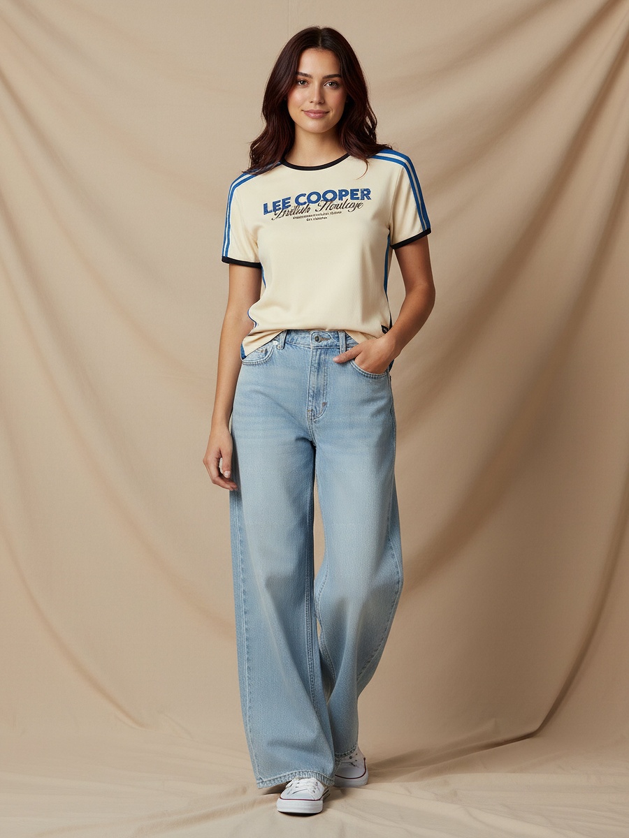 Wide Leg Flexi Waist Jeans