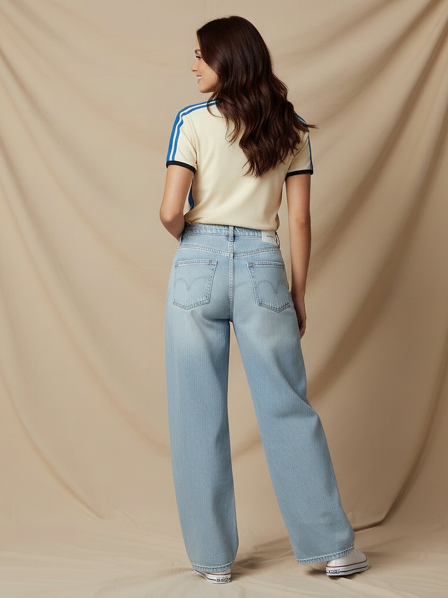 Wide Leg Flexi Waist Jeans