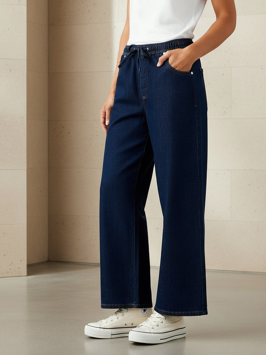 Regular Fit Drawstring Waist Jeans