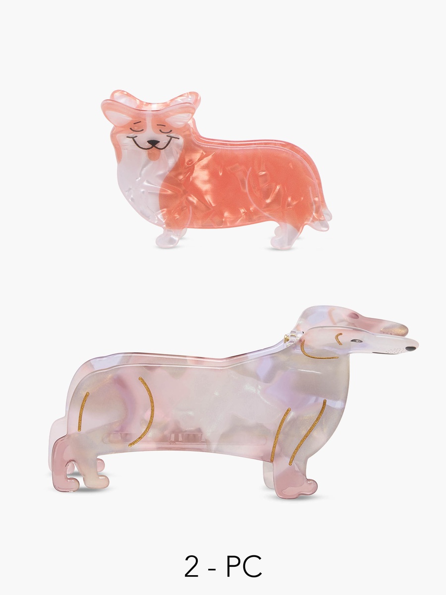 Pack of 2 Dog Shaped Hair Clamp