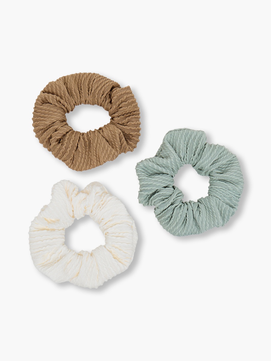 Pack of 3 Textured Hair Scrunchie