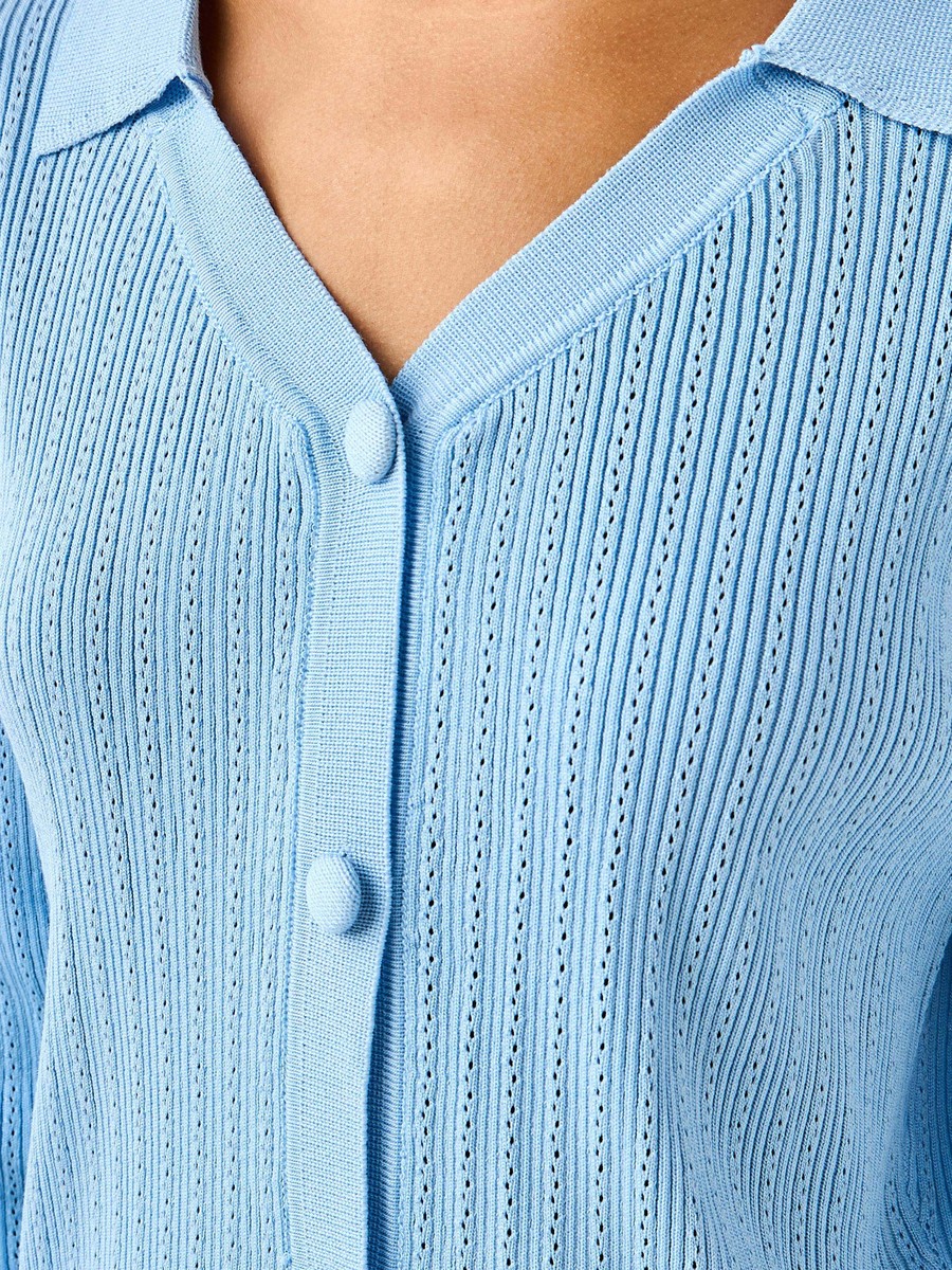 Textured Collared Peplum Cardigan