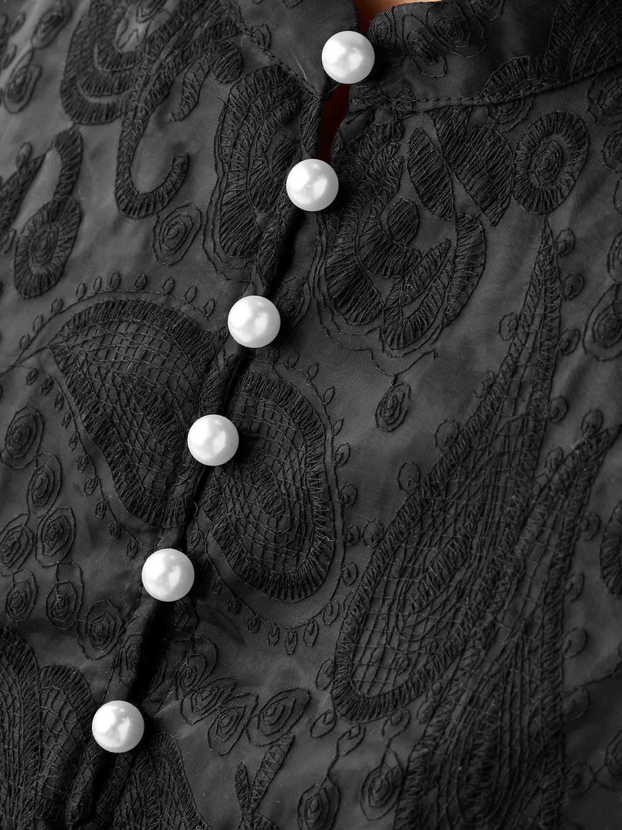 A-Line Midi Dress with Paisley Embroidery and Tie-Up Belt