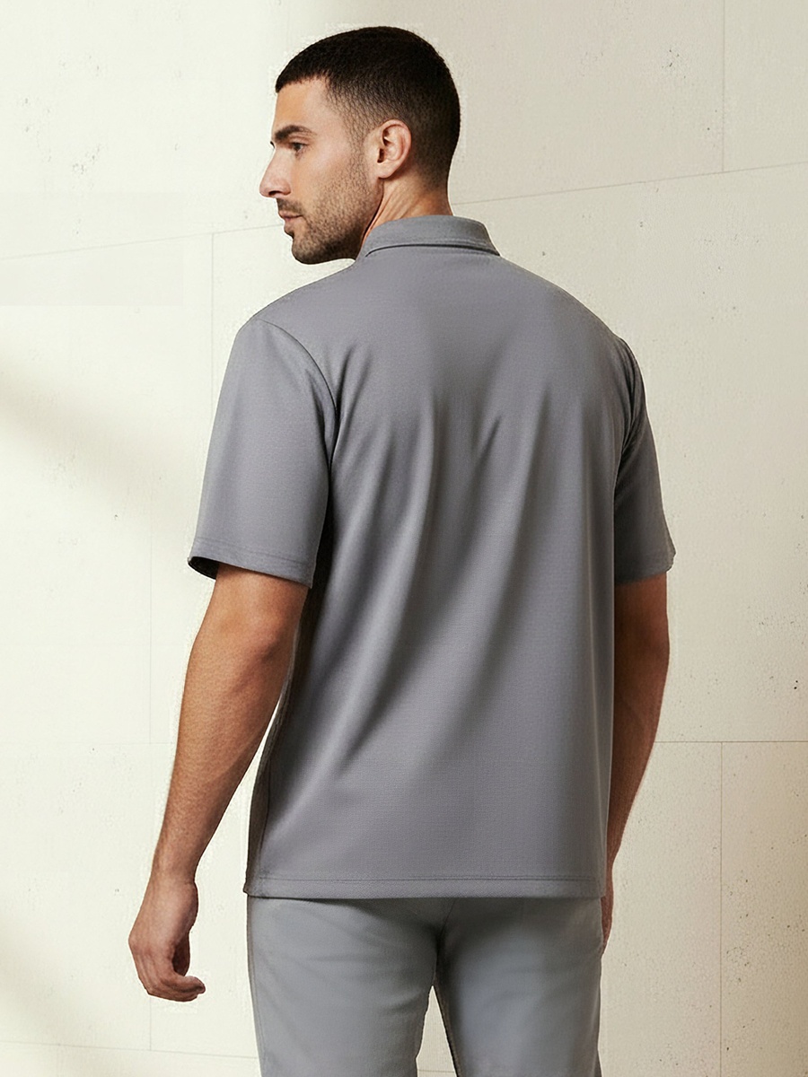 Love Pangolin Men Half Zip Polo T-Shirt