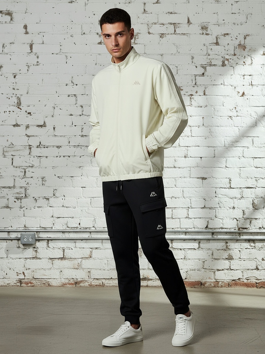 Men Tape Detail Zip-Through Jacket