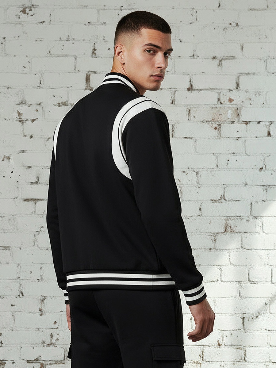 Men Colourblock Varsity Jacket