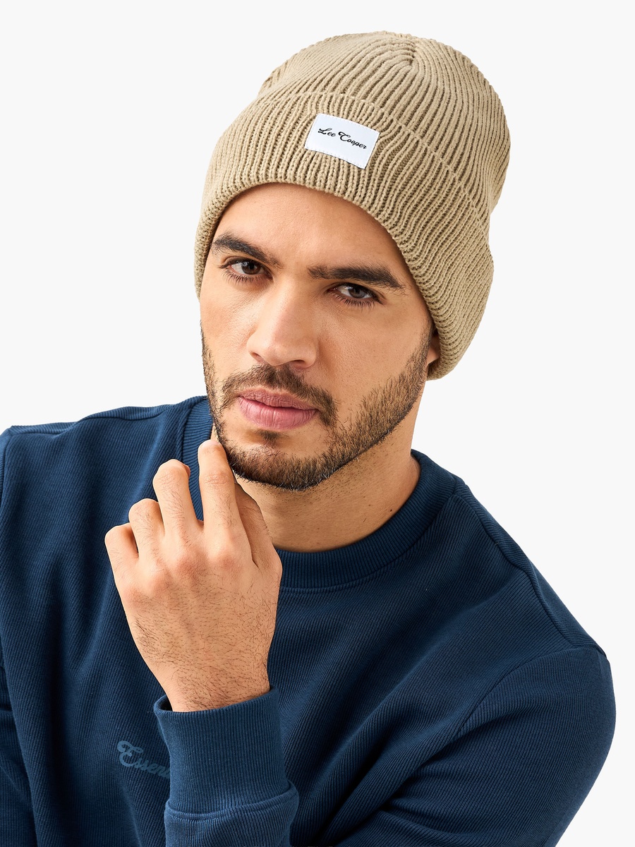 Men Beanie with Applique Detail - Set of 2