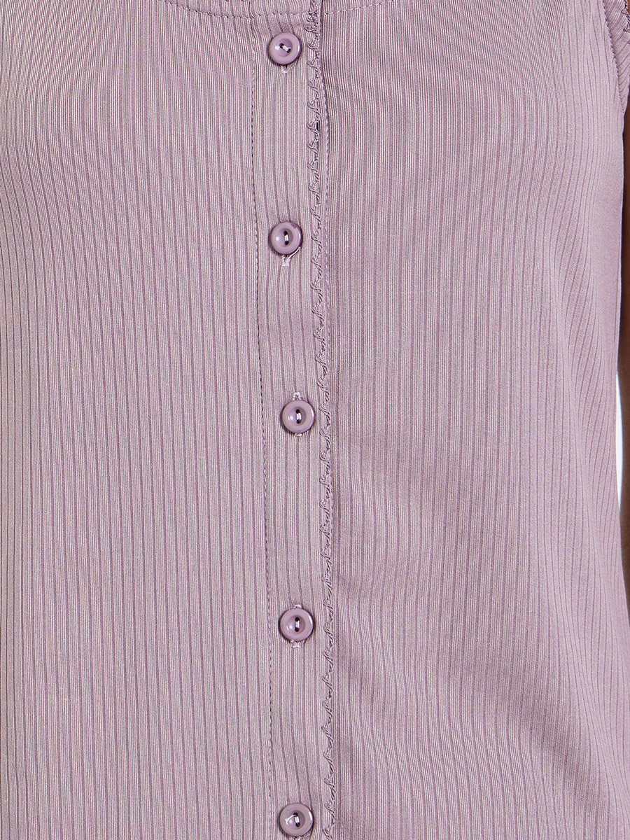 Pink Wide Rib Picot Edge Tank and Shirred Waist Pyjama Set