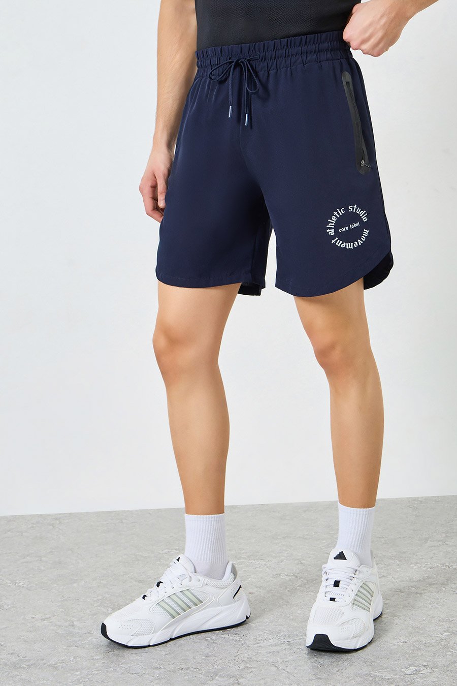 Men Printed Regular Fit Active Shorts with Zipper Pocket