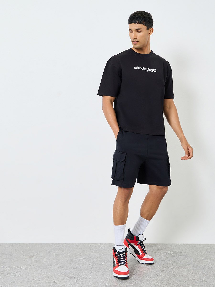 Men Printed Cargo Pocket Shorts