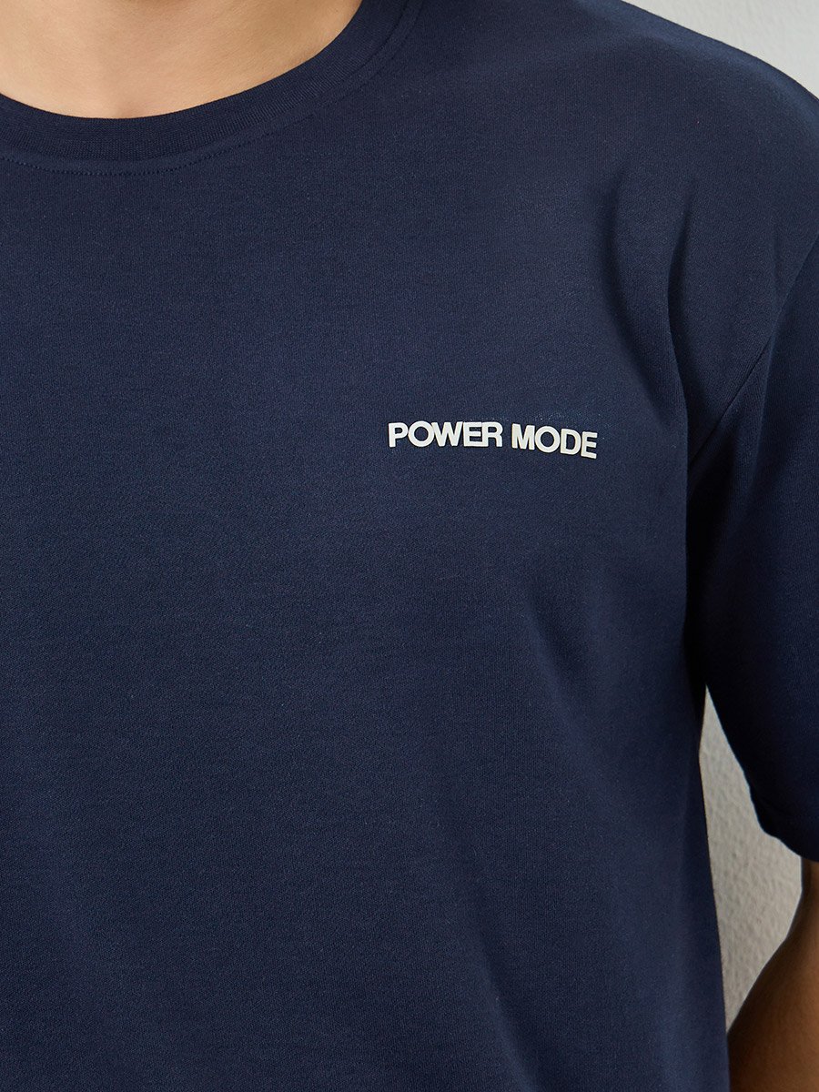 Men Navy Blue Oversized T-Shirt