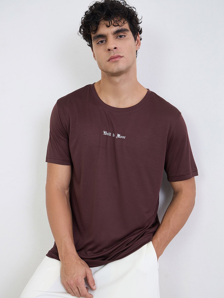 Men Chest Printed Regular Fit Active T-Shirt