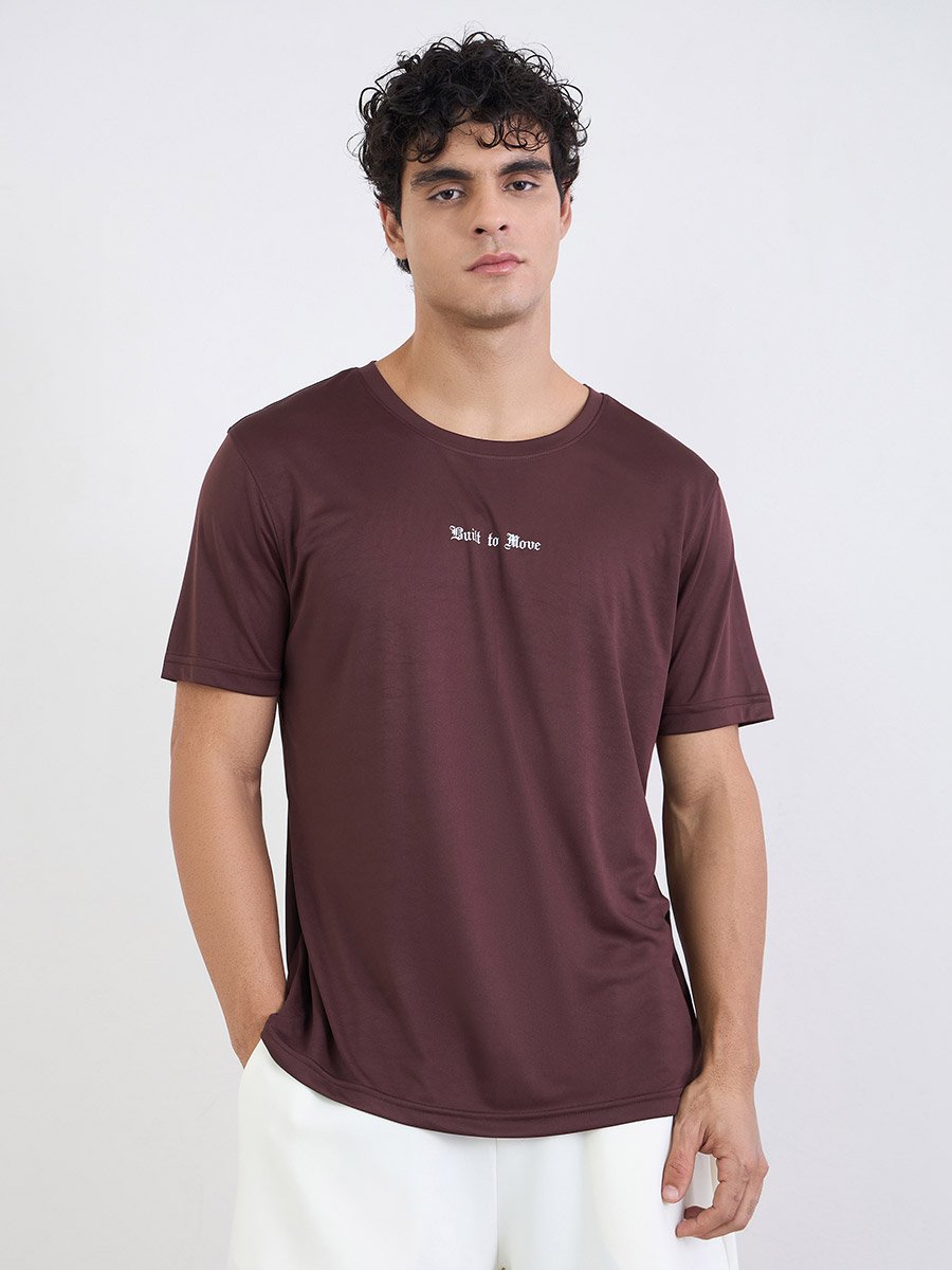 Men Chest Printed Regular Fit Active T-Shirt