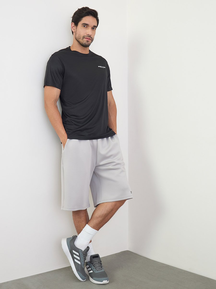 Men Front and Back Printed Regular Fit Active T-Shirt