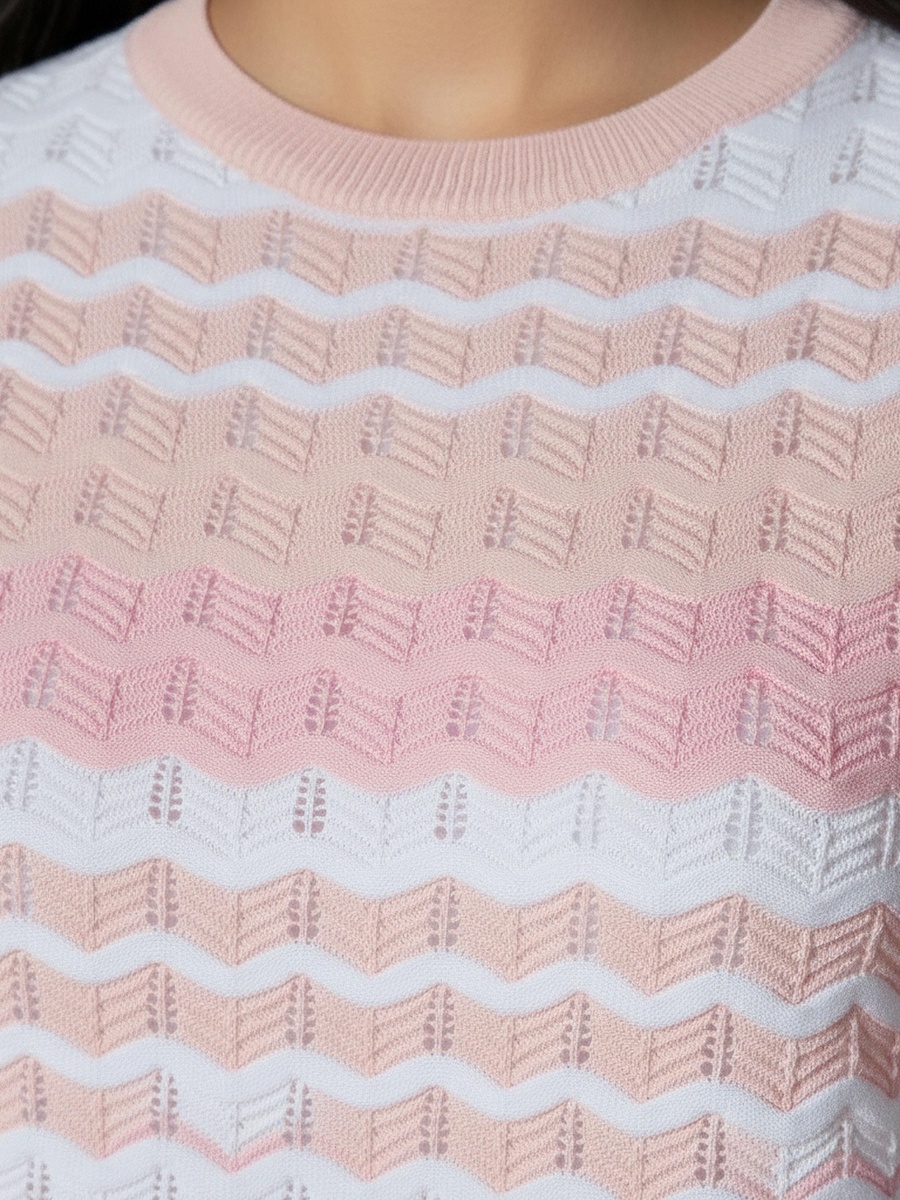 Regular Fit Striped Top with Texture