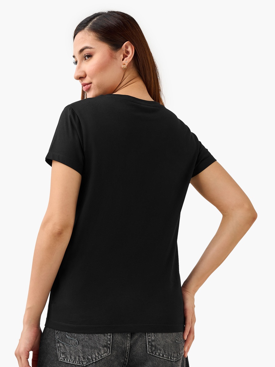 Regular Fit Cotton T-Shirt with Typographic Print