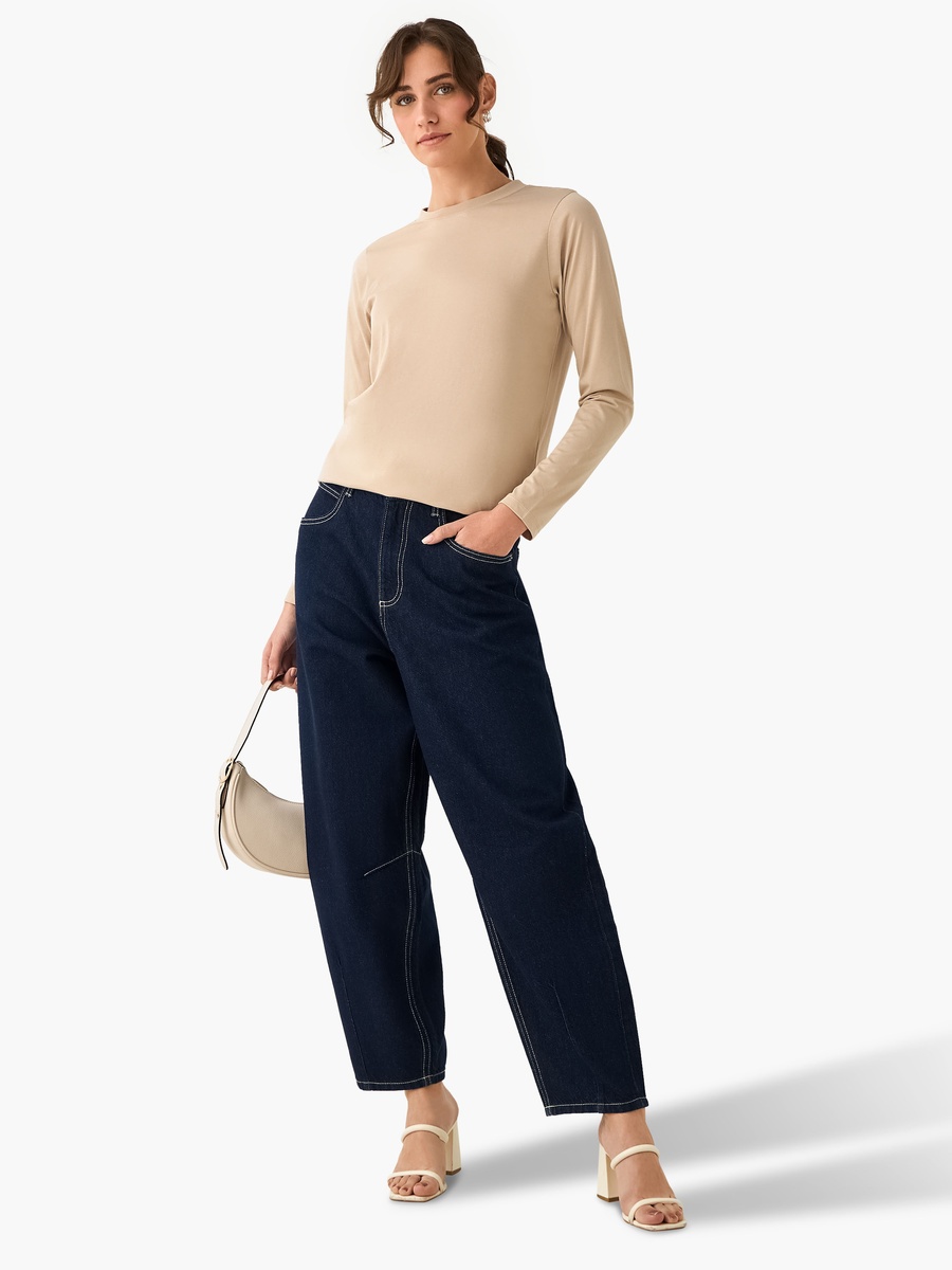 Regular Fit Longline T-Shirt with Slit Detail