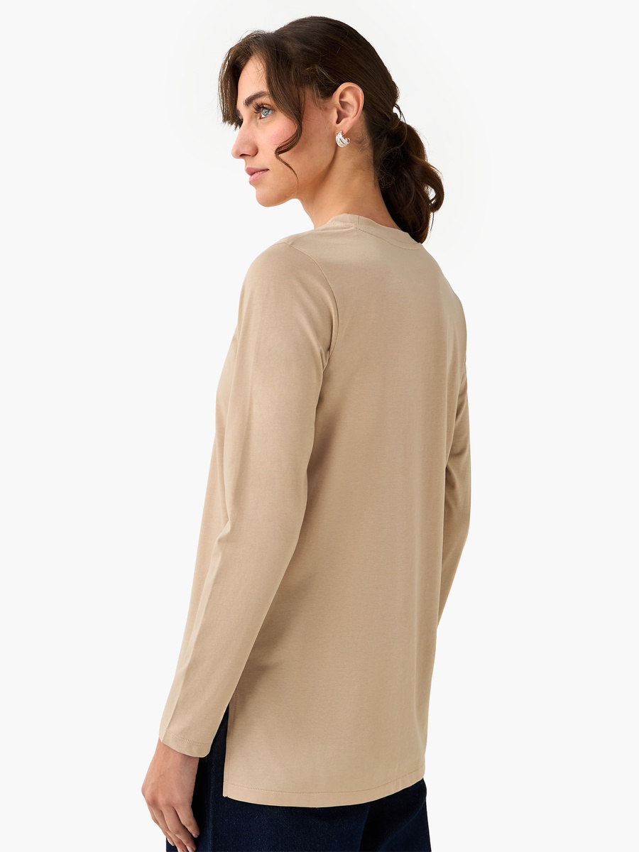 Regular Fit Longline T-Shirt with Slit Detail