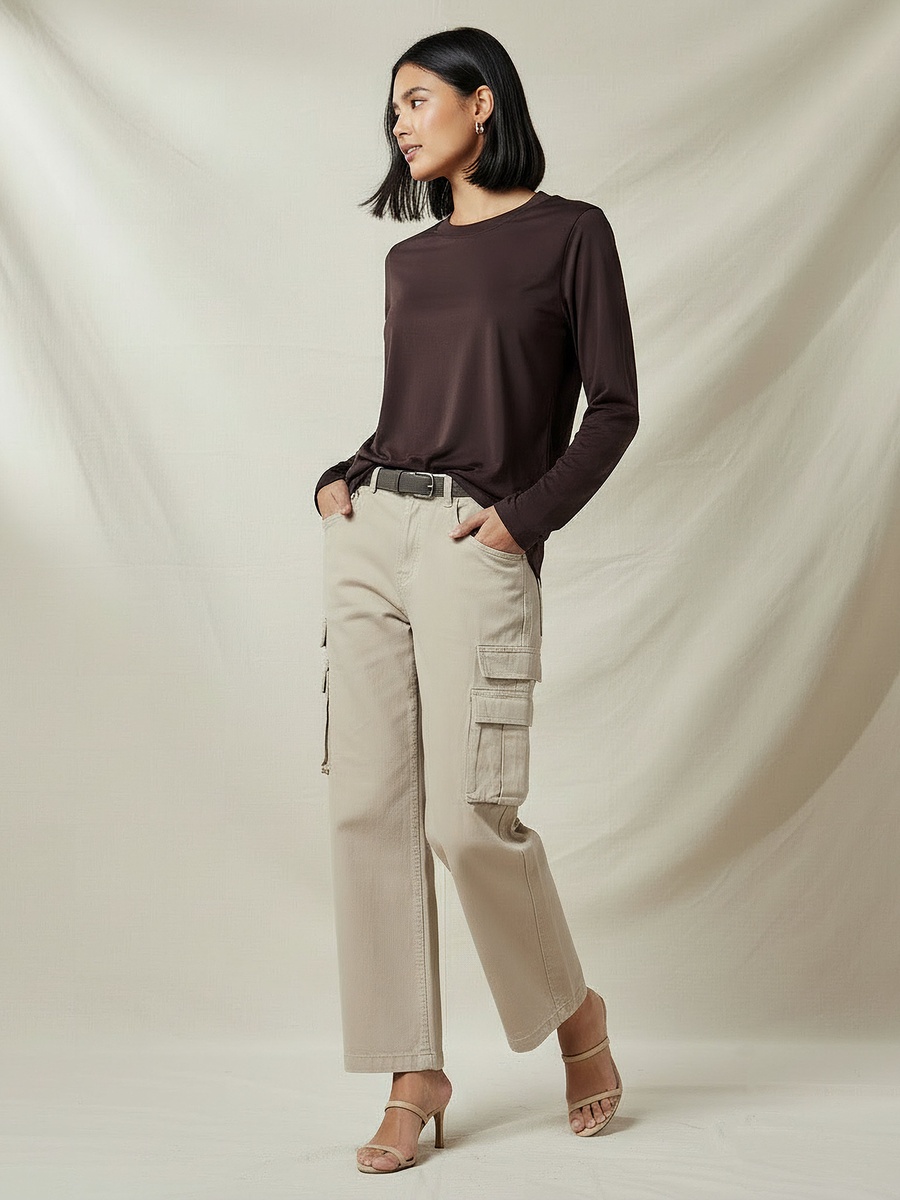 Regular Fit Longline T-Shirt with Slit Detail