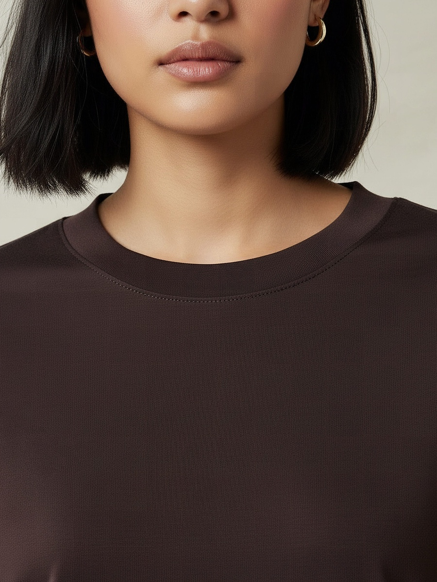 Regular Fit Longline T-Shirt with Slit Detail