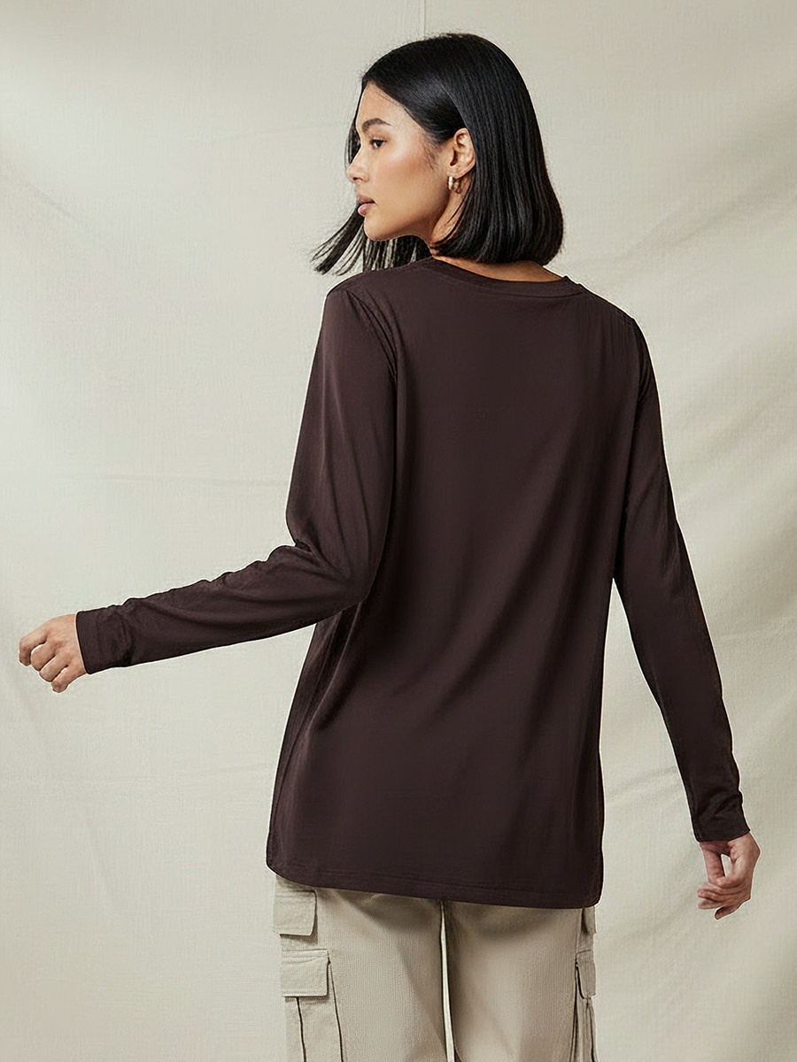 Regular Fit Longline T-Shirt with Slit Detail