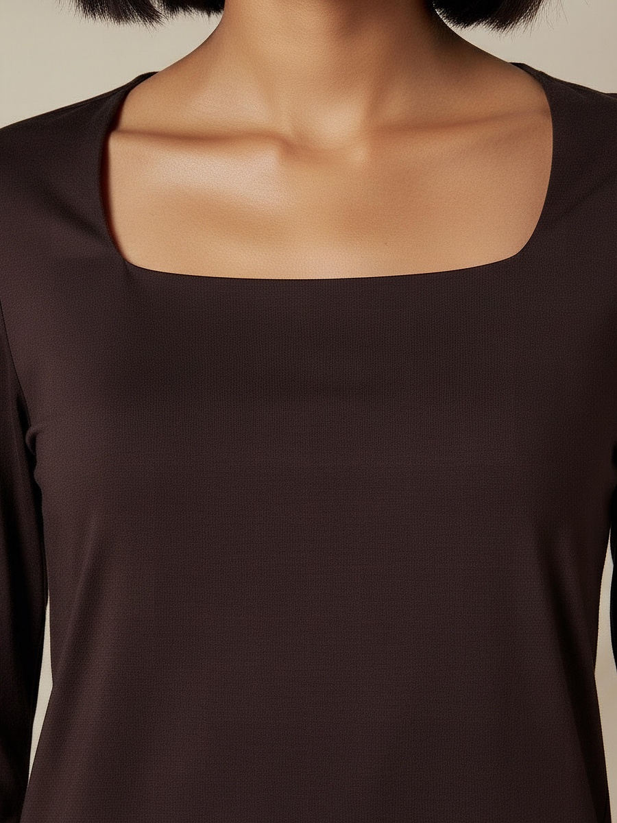 Regular Fit T-Shirt with Square Neck