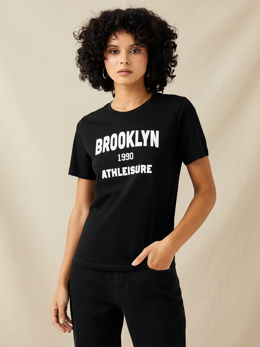 Regular Fit Cotton T-Shirt with Print