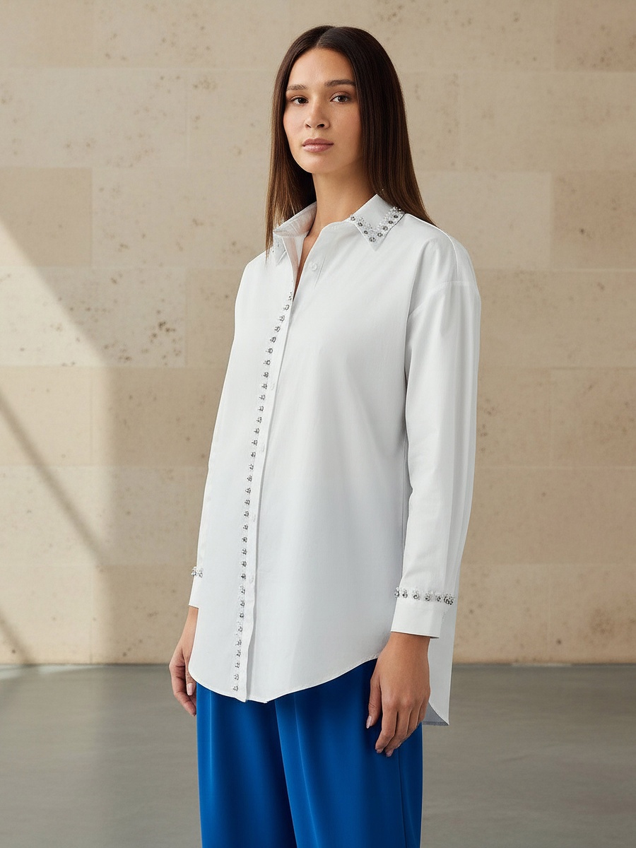 Cotton Shirt with Embellishment