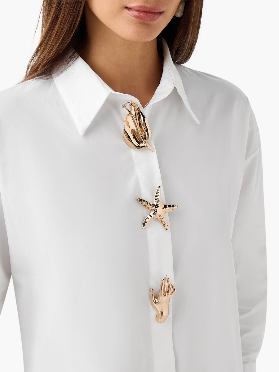 Cotton Shirt with Embellished Detail