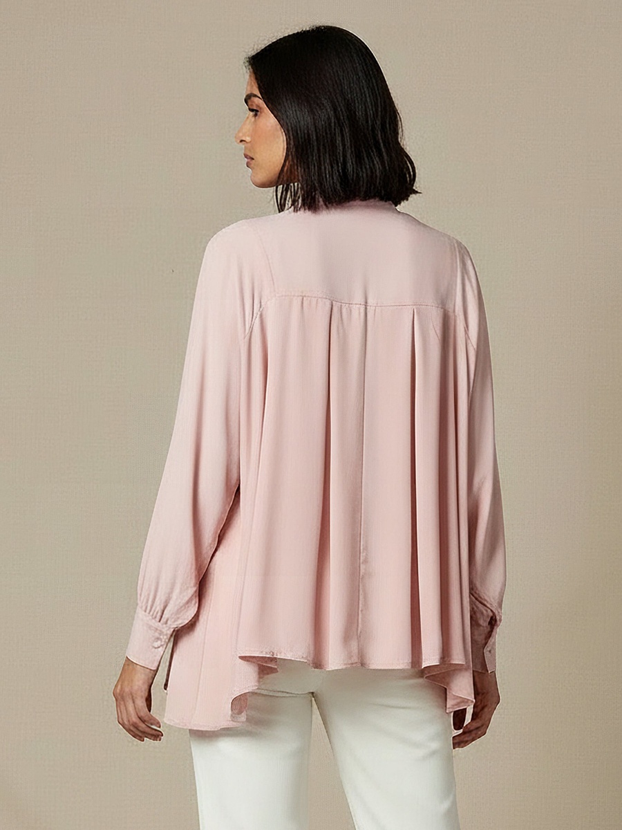 Regular Fit Pussy Bow Neck Top with Embellishment