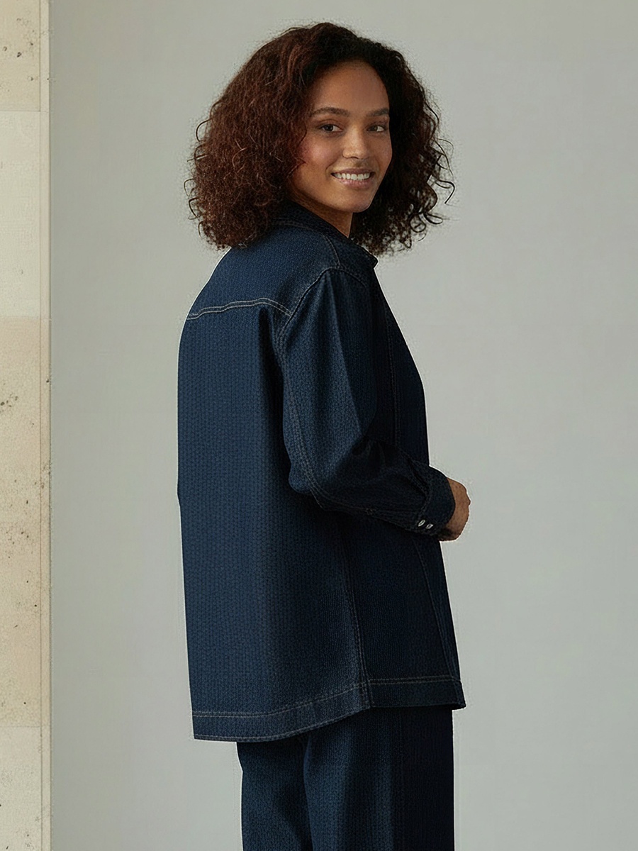 Regular Fit Denim Shacket with Pocket
