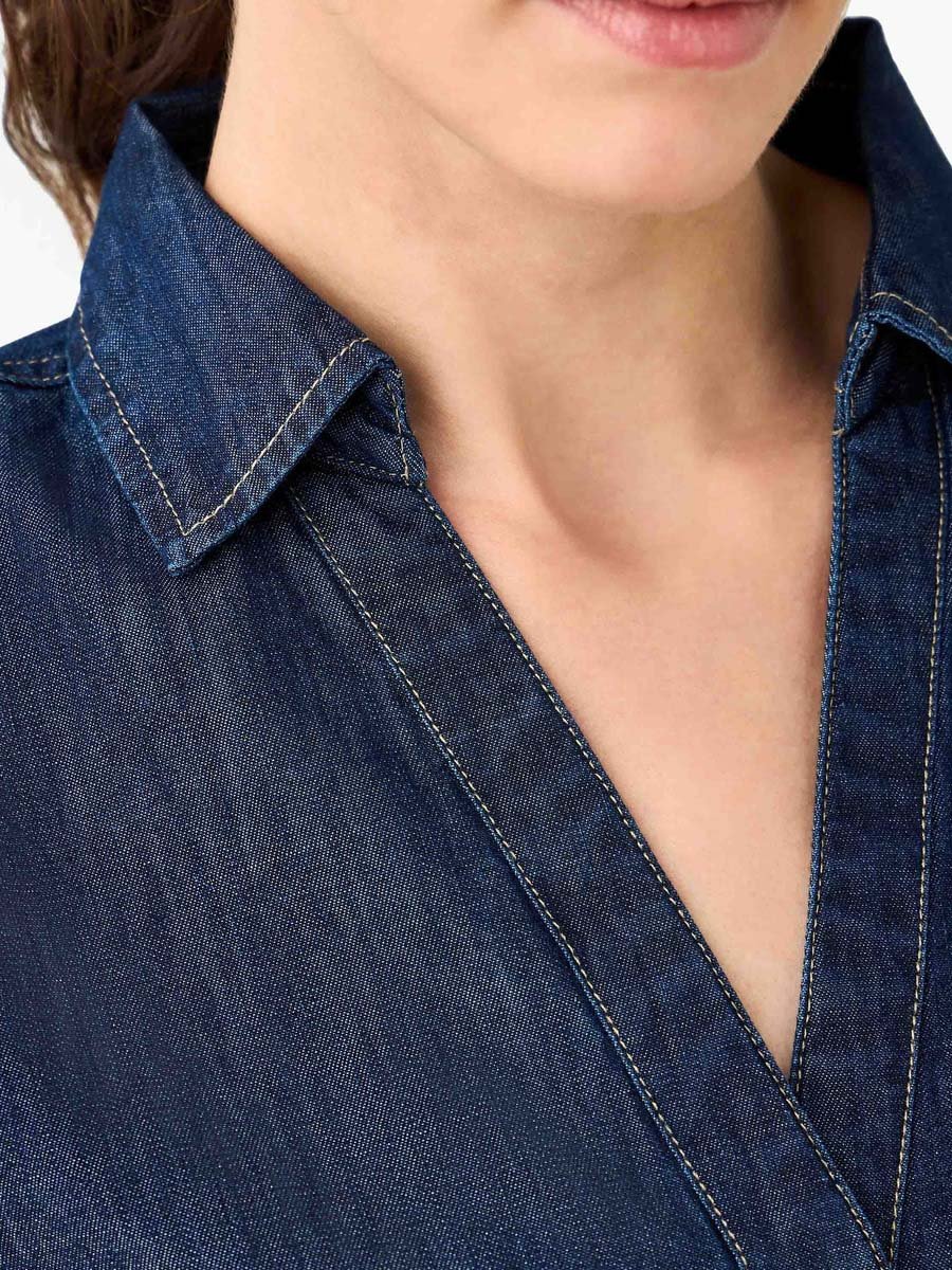 Regular Fit Drop Shoulder Top with Collar