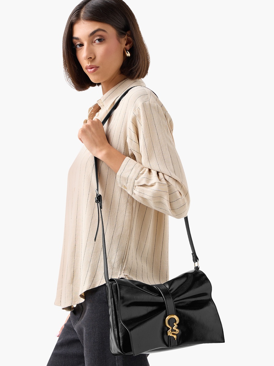 Animal Accent Crossbody Bag with Adjustable Strap