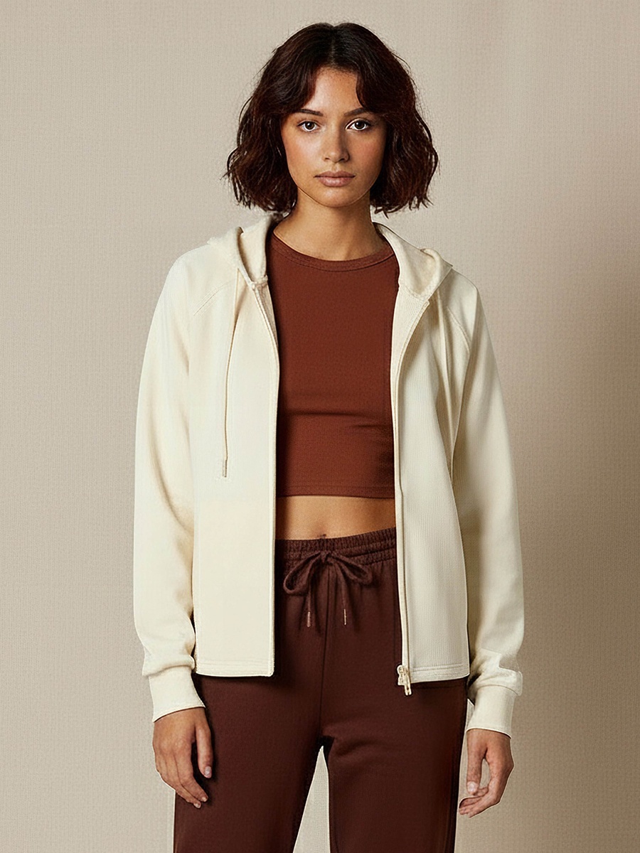 Hoodie with Ribbed Design