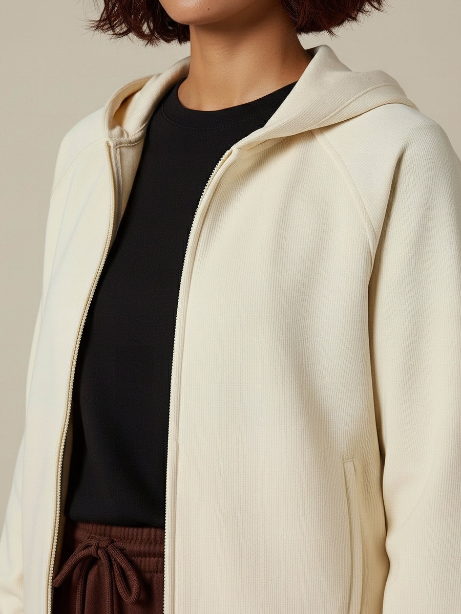 Hoodie with Ribbed Design