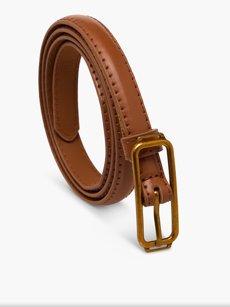 Faux Leather Belt with Rectangle Buckle - Set of 2