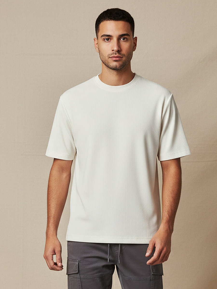 Men Regular Fit Crew Neck Short Sleeves T-Shirt