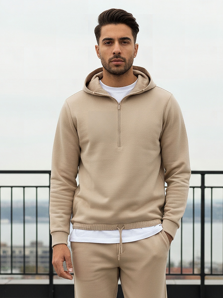 Men Zip Detail Scuba Sweatshirt