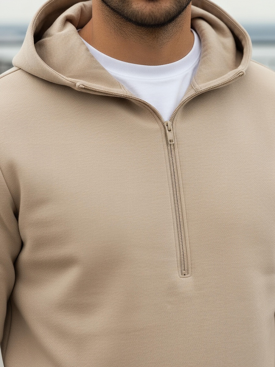 Men Zip Detail Scuba Sweatshirt