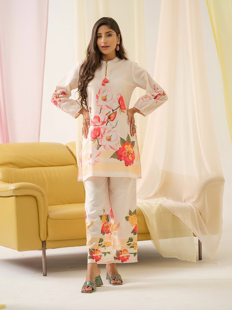 Women Floral Print Tunic and Palazzos Co-Ords