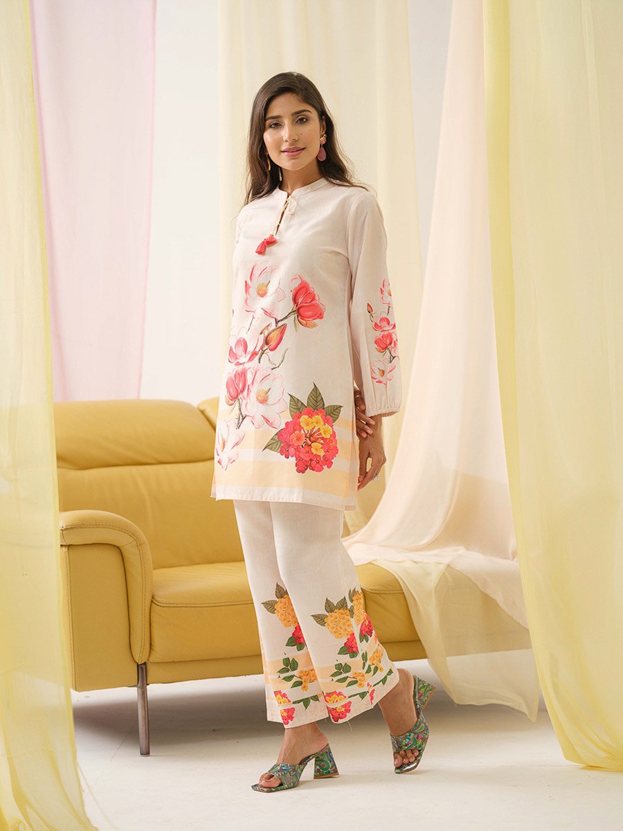 Women Floral Print Tunic and Palazzos Co-Ords