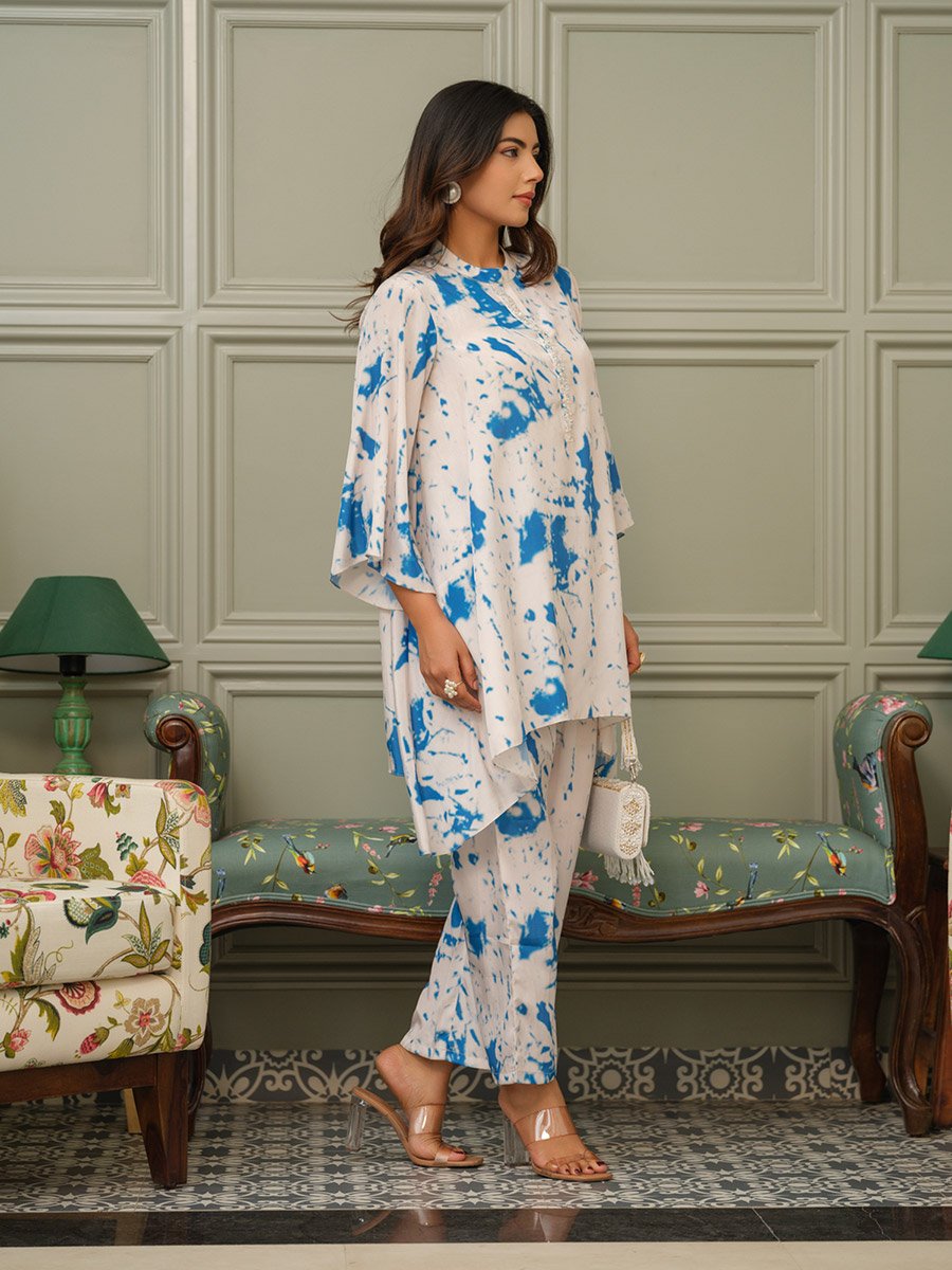 Women Tie-Dye Print Tunic and Trousers Co-Ords