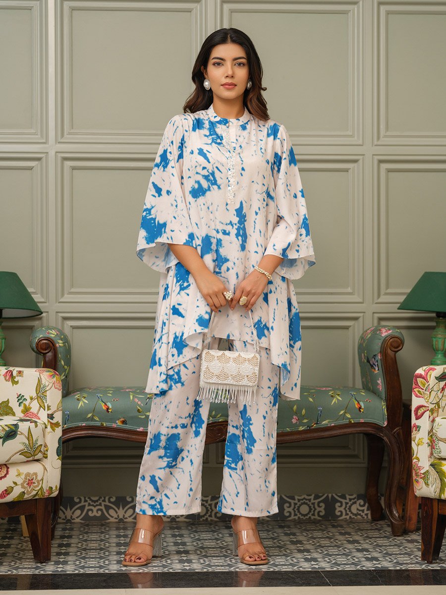 Women Tie-Dye Print Tunic and Trousers Co-Ords