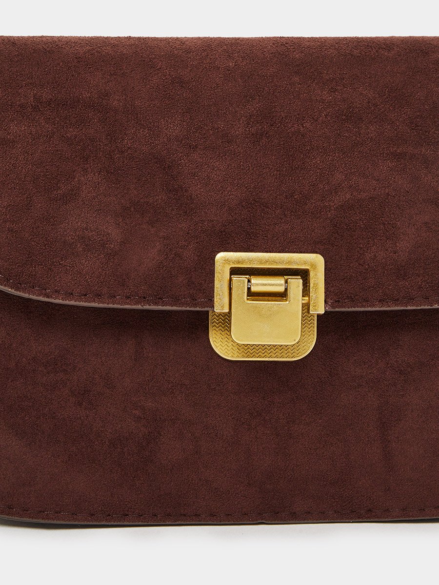 Brown Suede Shoulder Bag