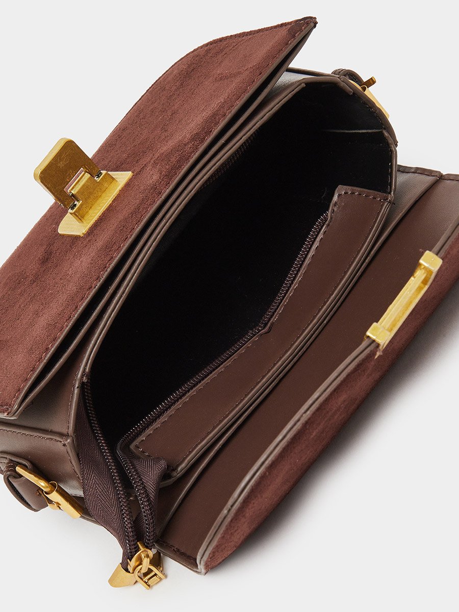 Brown Suede Shoulder Bag