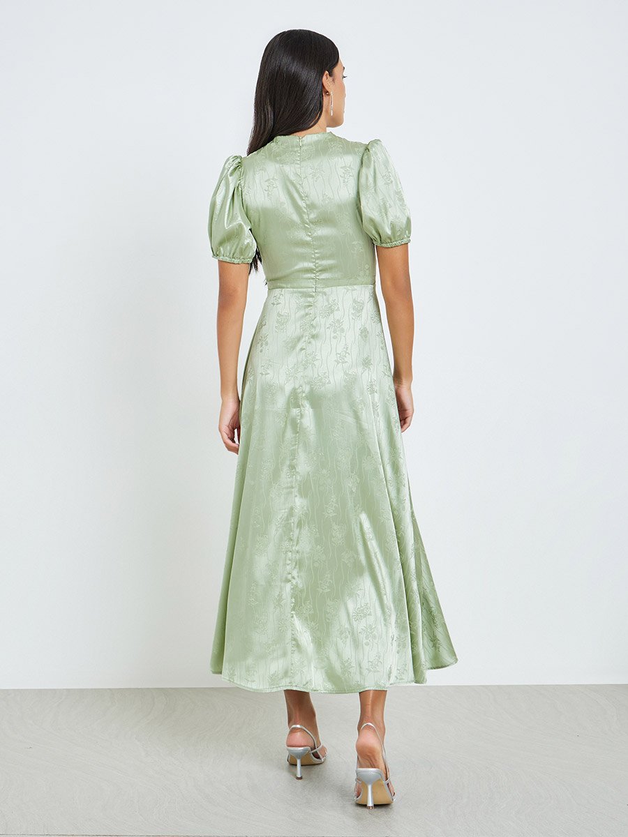 green goddess dressing spinach Crystal Accent Silk Touch Dress Olive Glow
