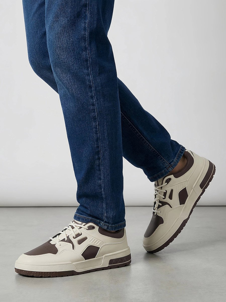 Off-White Panelled Lace Up Sneakers
