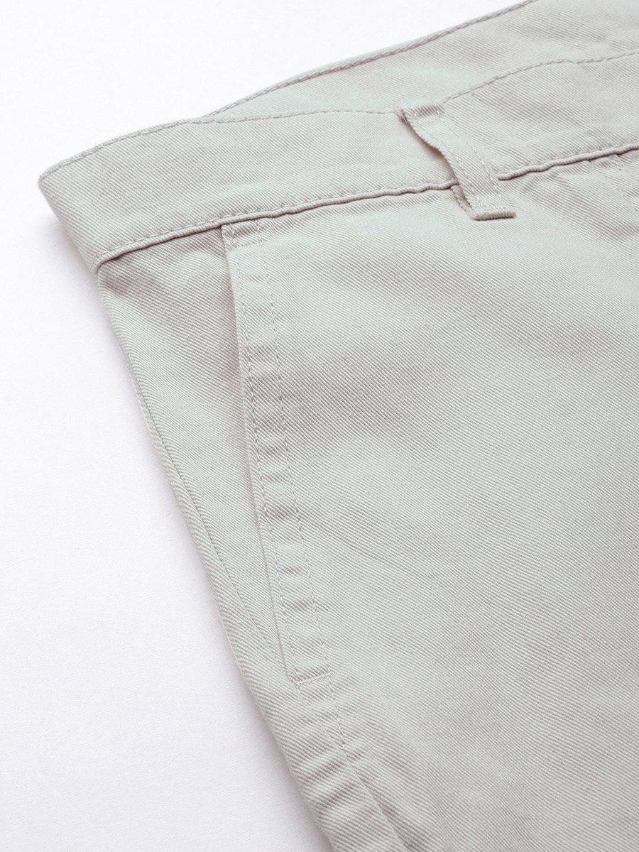 Men Grey Regular Fit Solid Cargo Pants